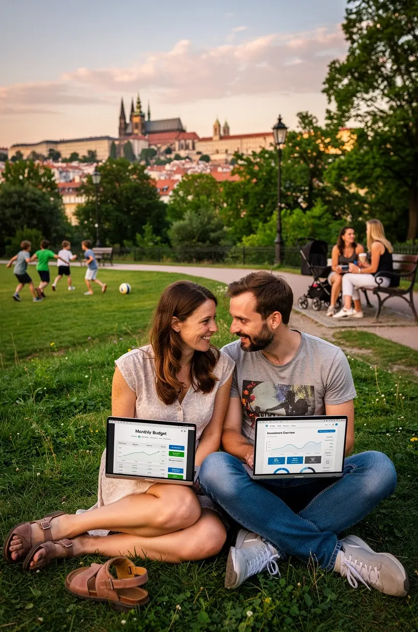 Knihy o finanční gramotnosti uspořádané na polici s viditelnými tituly pro začátečníky.