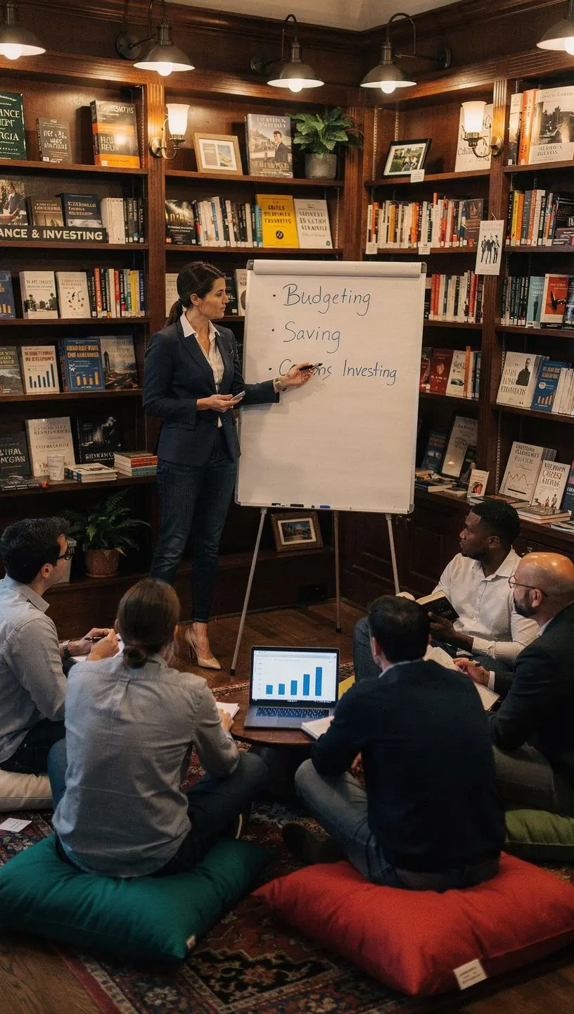 Schéma kroků finančního plánování s ikonami a stručným popisem.